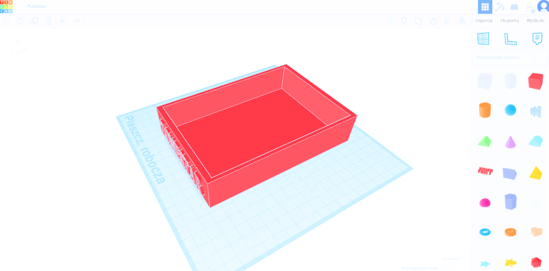 Tworzenie modeli odbywa się w Tinkercad